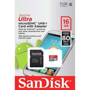Карта памяти SanDisk 16GB micro SDHC C10 UHS-I ULTRA