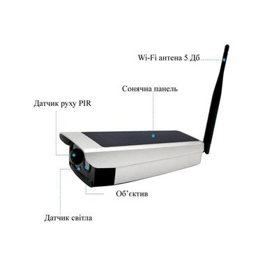 Автономна зовнішня Wi-Fi IP камера NetCam OX-MS2-Solar