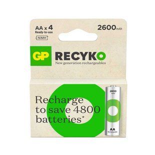 Аккумуляторы АА GP ReCyko+ 2700 Series, 2600 mAh в боксе, Ni-Mh, RTU. Цена за уп. 4 шт.